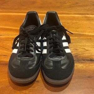adidas Black Sambas with White Stripes